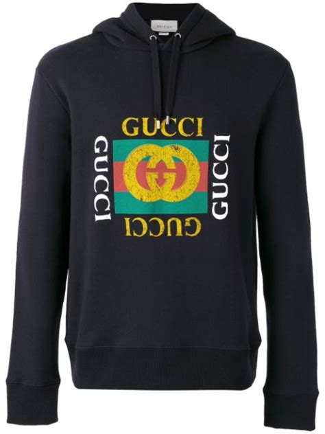 gucci distressed logo hoodie|gucci hoodie cost.